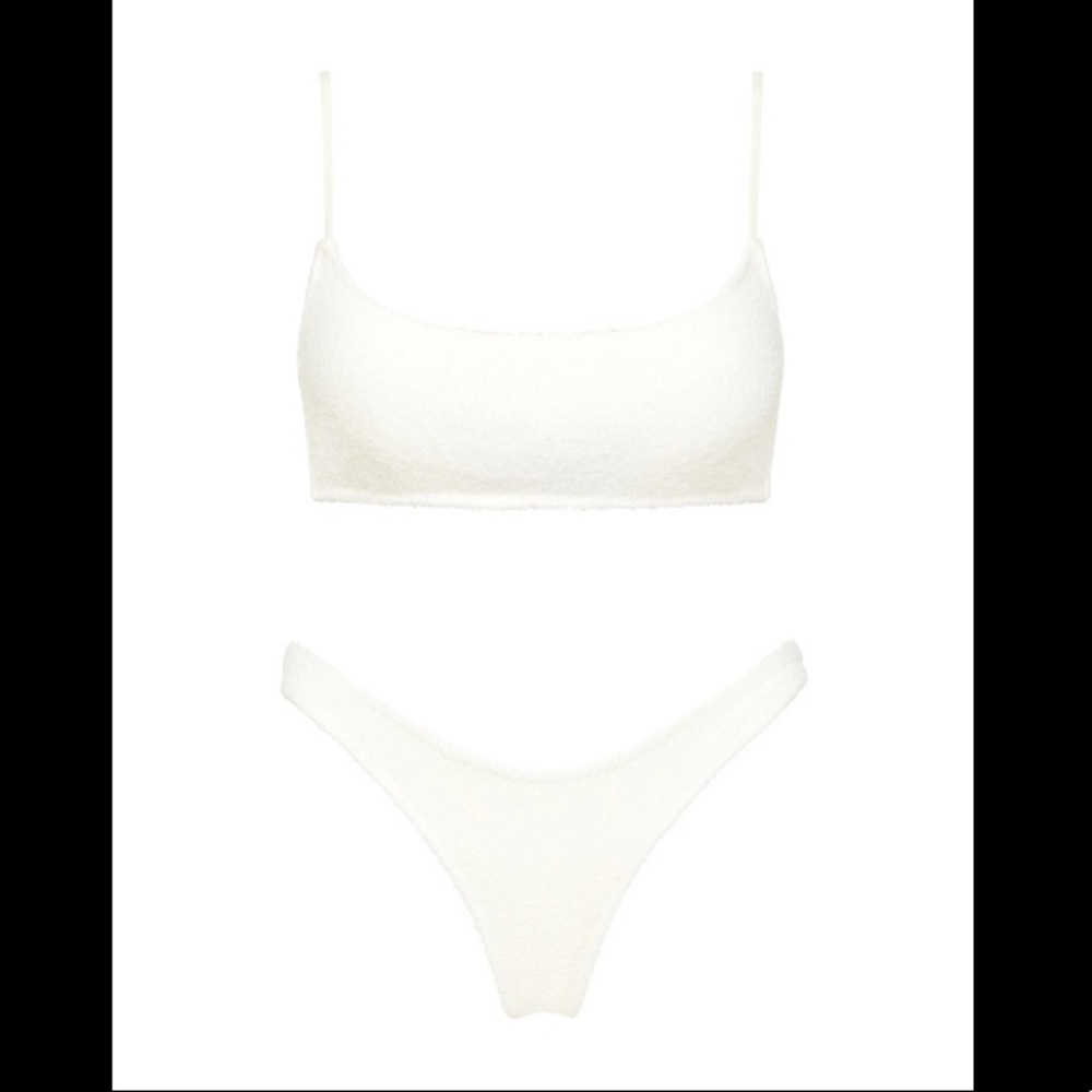 Triangl White Terry Cloth Bikini Set!